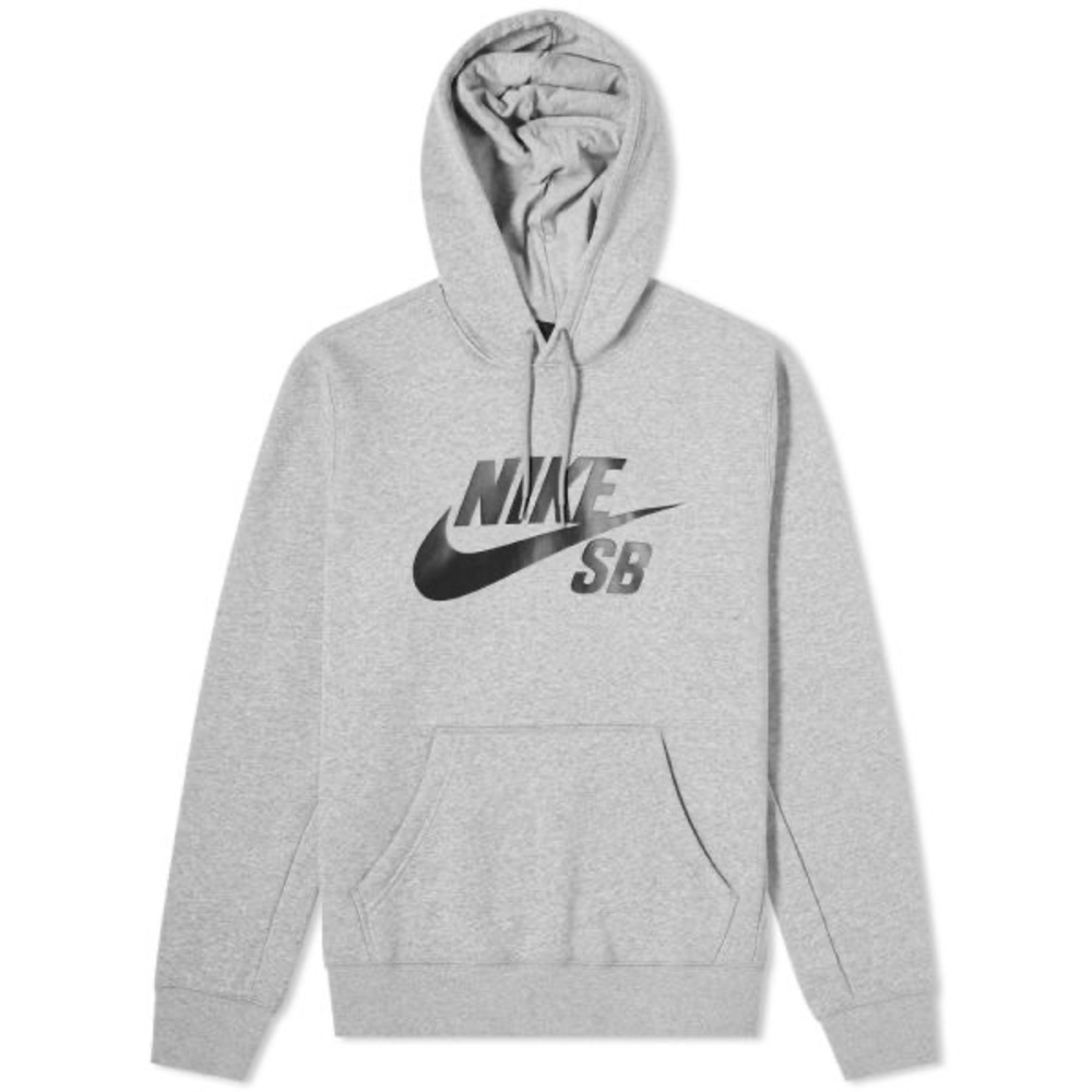 Nike SB popover icon dark grey heather &  black hoodie pullover size Large.
